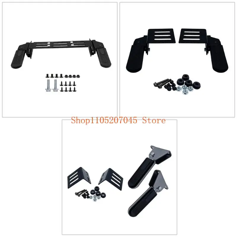37cd Easy Installation Electric Bike Footrest Universal Scooter Modification Accessories Steel Pedals Foldable Front Pedals