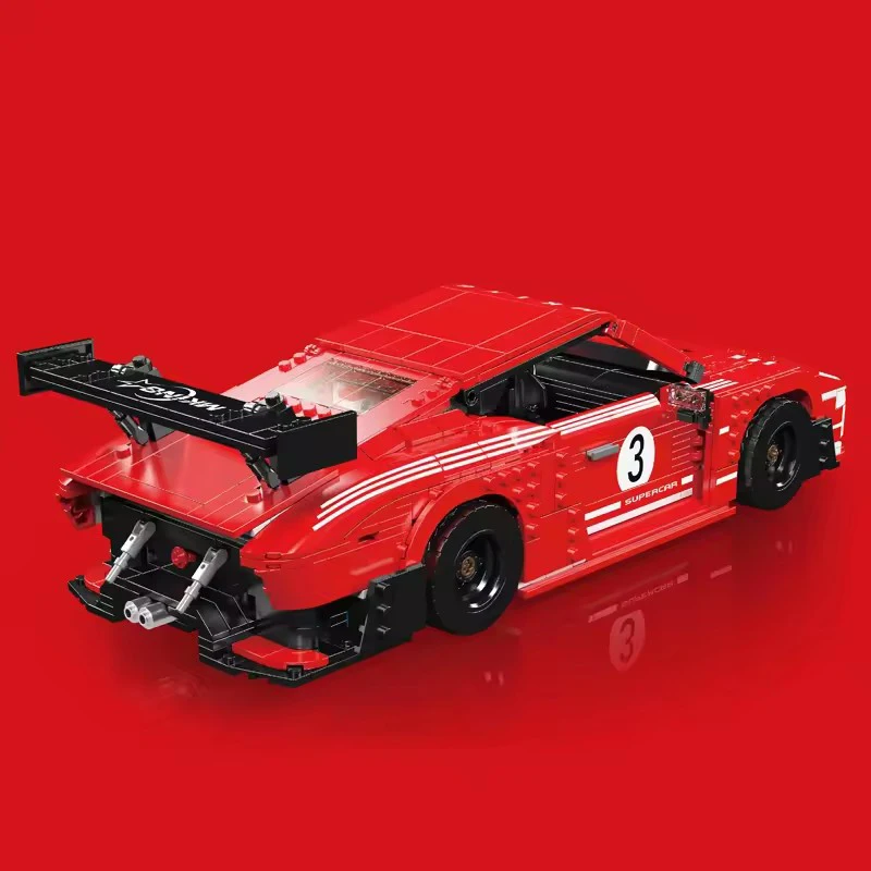 Mould King 10167 Auto tecniche ispirate alle corse Giocattoli puzzle Rosso Sport Building Block Assemblaggio Modello di auto Mattone Regalo di Natale per bambini