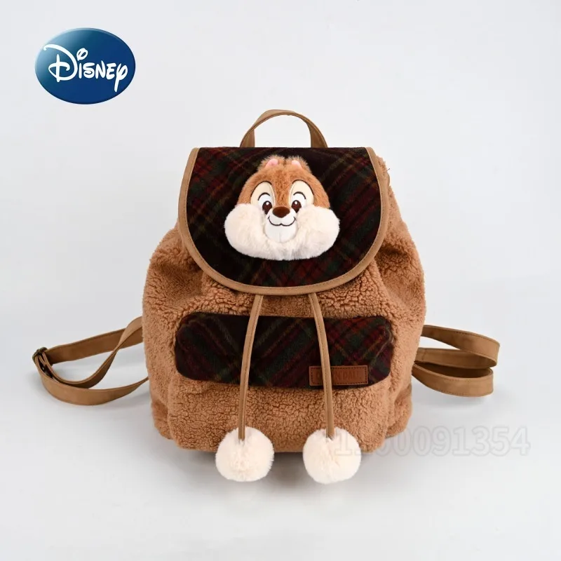 Disney New Original Plush Doll Backpack Luxury Brand Fashion Women's Backpack Cartoon Cute Backpack Large Capacity High Quality