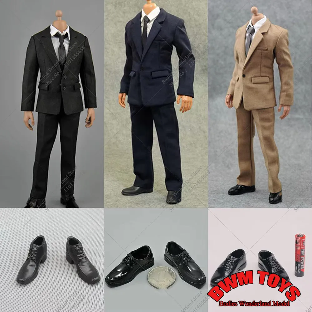 

3 цвета, 1/6, классический мужской деловой костюм Professor Gentleman, комплект с галстуком, кожаные туфли для 12-дюймовой экшн-фигурки, тела
