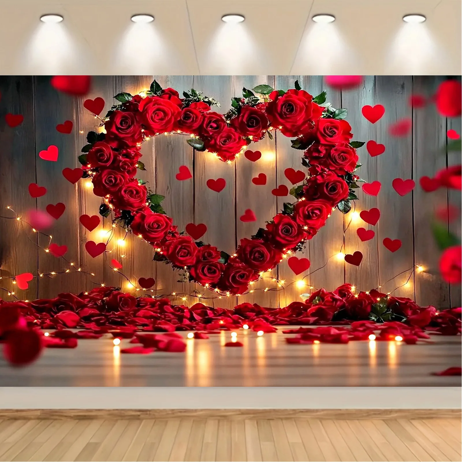 Sfondo romantico con cuore di rosa rossa: perfetto per San Valentino, Matrimoni e Festa della Mamma