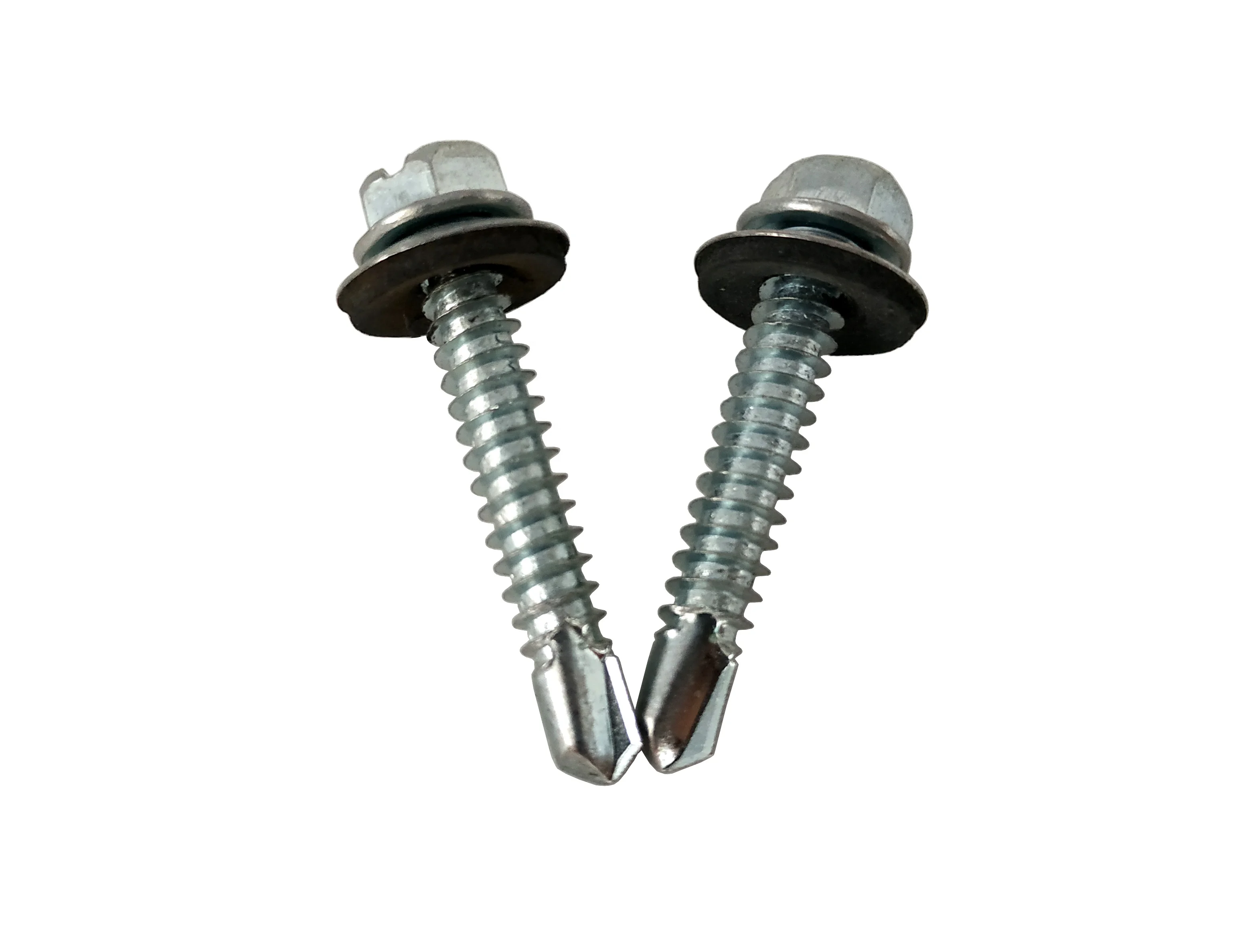 Patta Hexagon Head Twist Self Drilling Roofing Screws with EPDM Rubber Washer Slotted Drive for Metal Plate