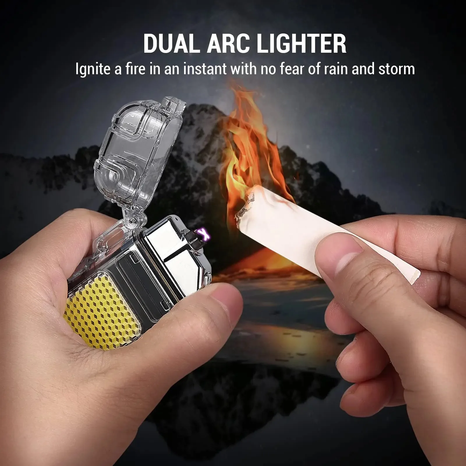 New Creative Multifunctional USB Lighter Waterproof Outdoor Transparent Electronic Ignition Lighting Lighter Gadget Men\'s Gift