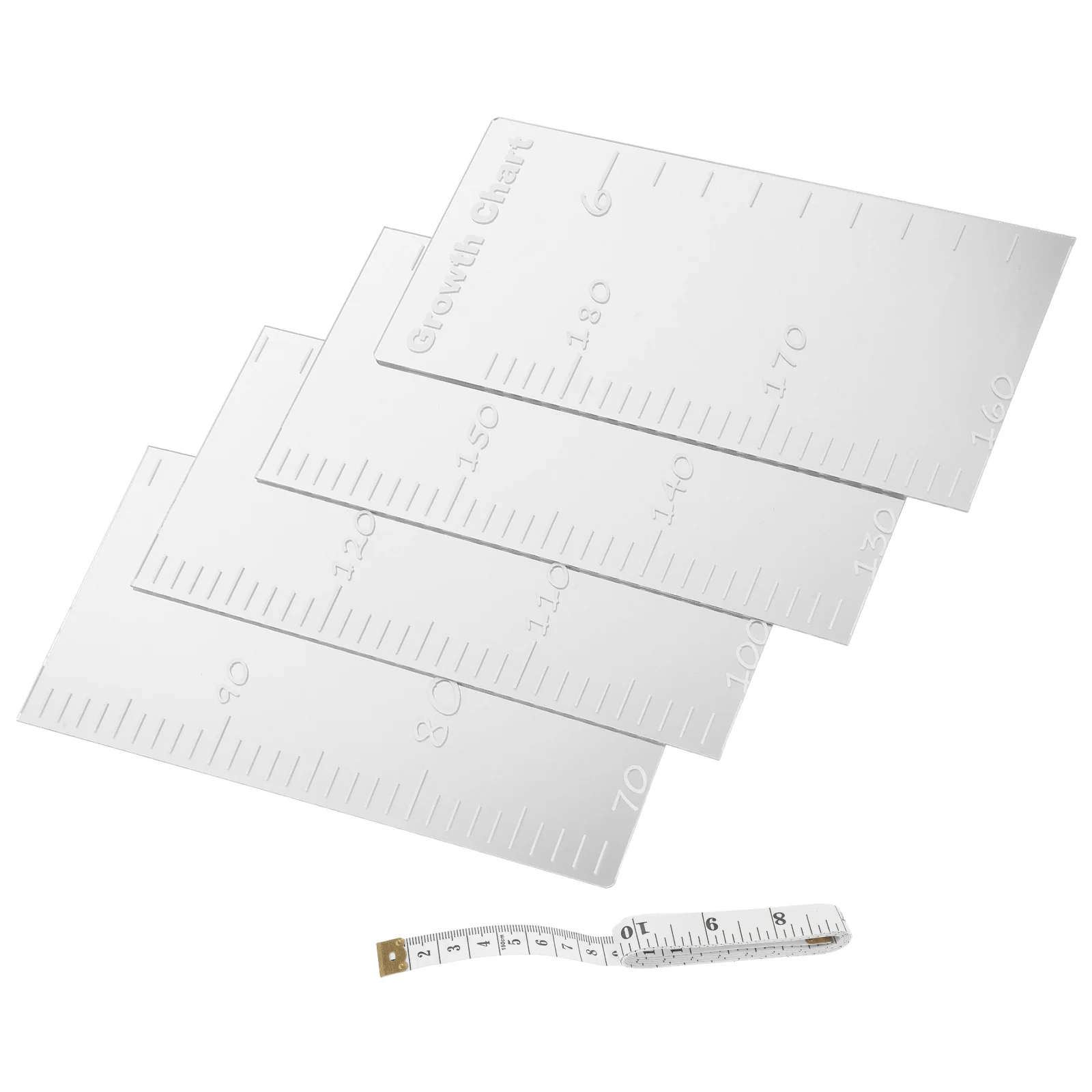 

1Set Acrylic Height Chart Wall Sticker Mirror Kids Decorative Transparent Growth Ruler Home Decor Adhesive Mirror Sheet