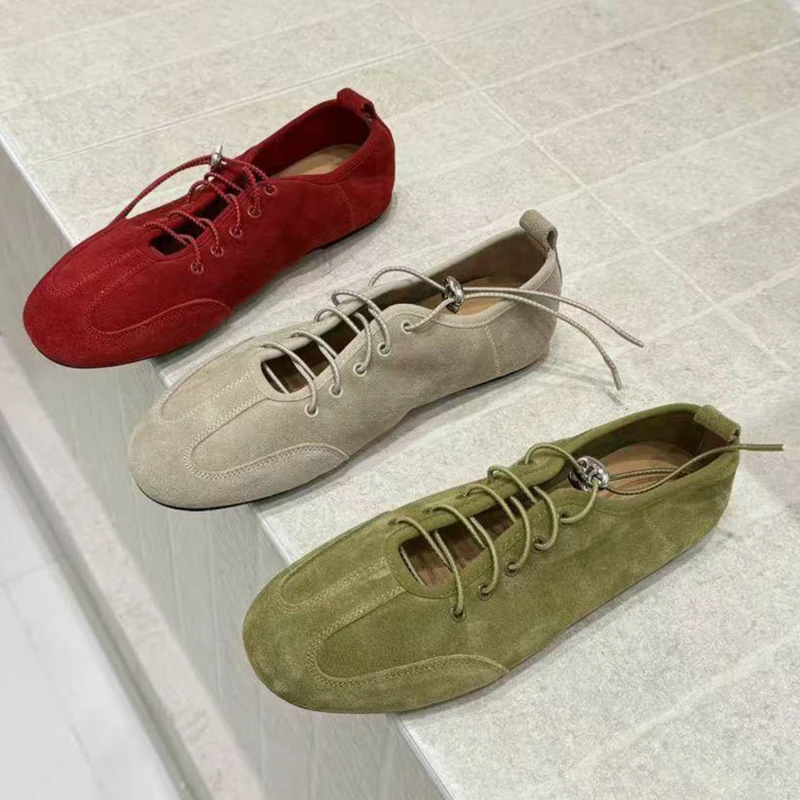 

CICIYANG Women Loafer Lace-up Flats Shoes 2026 New Soft Sole German Training Shoes Casual Leather Female Summer Mary Jane Shoes
