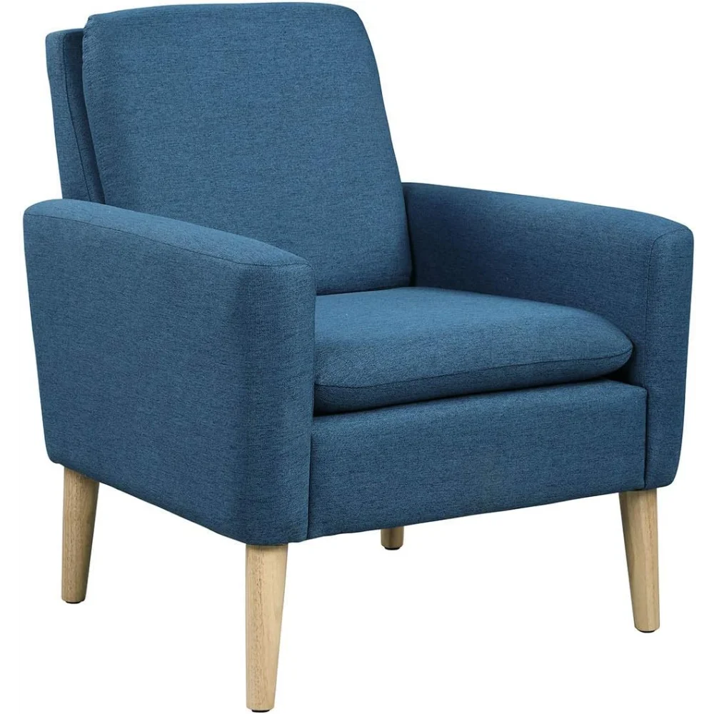 

Modern Accent Chair for Living Room, Comfy Upholstered Reading Chair for Bedroom, Mid-Century Armchair Linen Fabric