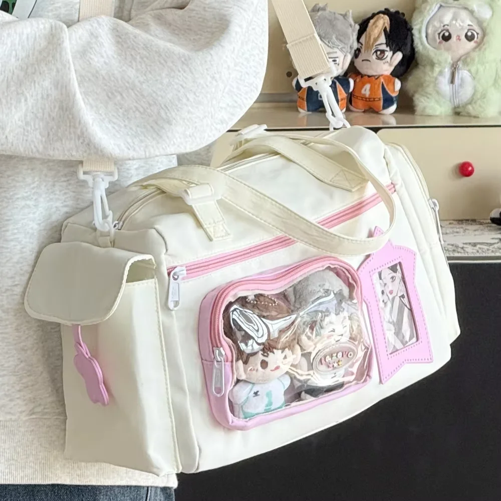 New Y2K Cute Ita Shoulder Bag Ins Girl Transparent Bag Large Capacity Comic Exhibition Crossbody Bag DIY Display Travel Handbags