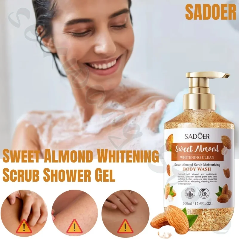 

Sweet almond scrub shower gel deeply cleanses, long-lasting fragrance, moisturizes and nourishes the skin, improves dullness