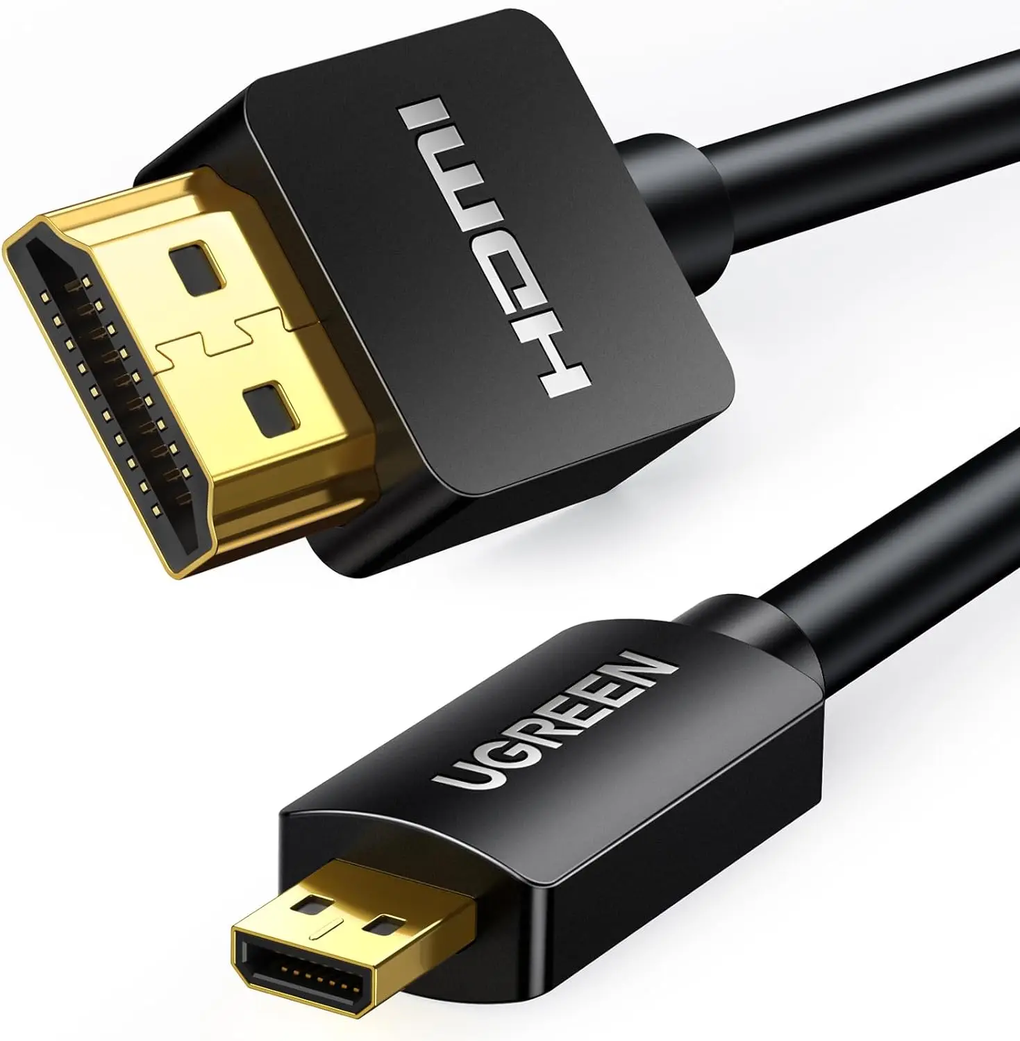 UGREEN Micro  to  Cable Adapter 4K 60Hz Ethernet Audio 3D Effect Micro HD to HD Cable Male to Male for GoPro