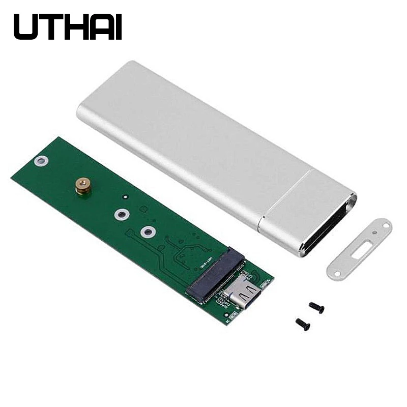 UTHAI T24 USB3.1 Type C to M.2 NGFF SSD Enclosure M2 to USBC Mobile Hard Disk Box HDD Case For 2230/2242/2260/2280 M2 With Cable