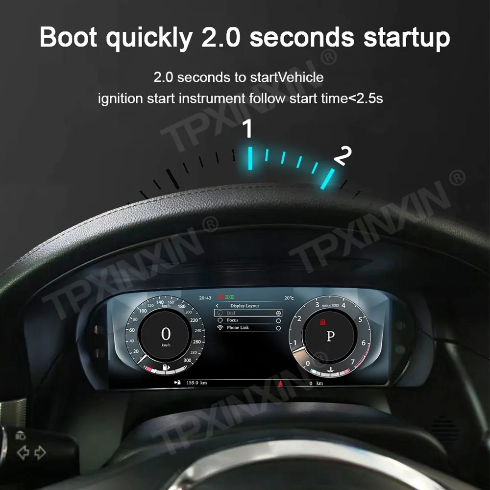 For Jaguar XE XF XFL 2016-2019 Car LCD Dashboard Digital Cluster Virtual Cockpit Multimedia Player Instrument Speedometer Head