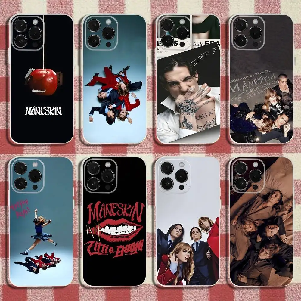 

Maneskin Damiano David Phone Case For iPhone 16,15,14,13,12,11 Pro,Max,Plus,X,XS,XR,SE,Mini Transparent Silicone Soft