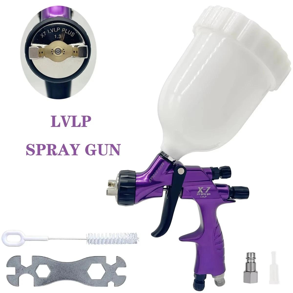 

X7 HVLP/LVLP Spray Gun Car Finish Painting Tool 1.3mm Tip 600cc Cup Air Spray Gun Car Coating Paint Airbrush For Water Based