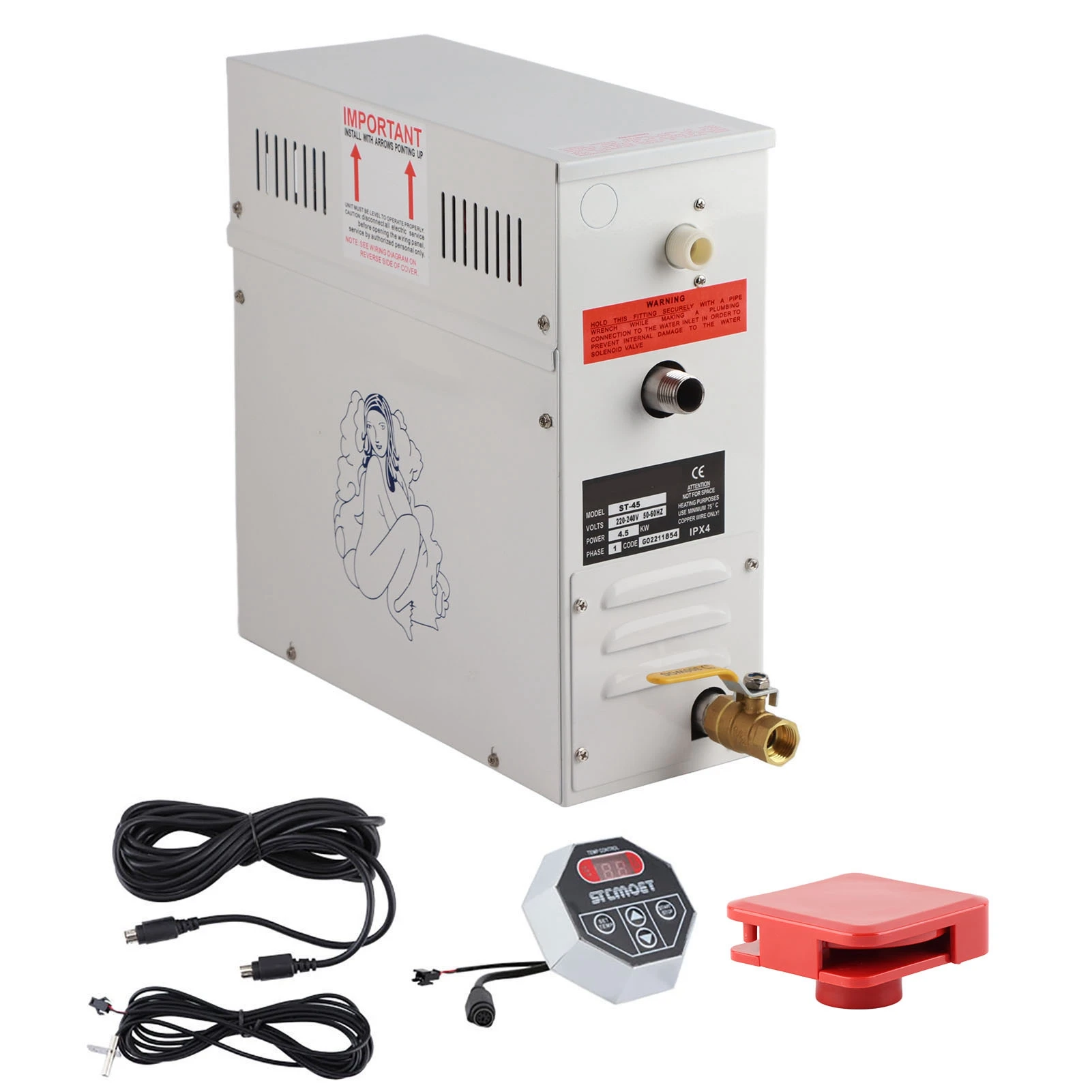 4.5KW 220V Steam Generator Shower Sauna Steam Bath Heater for Home Sauna SPA Steam Bath Generator