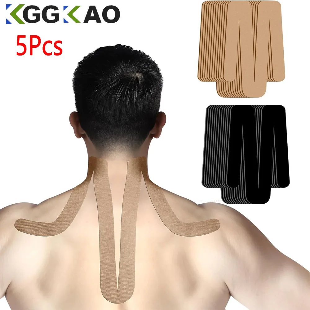 

5PC Precut Kinesiology Tape for Shoulder Neck,Waterproof and Breathable Sports Tape,Kinesiology Tape Supports Shoulder