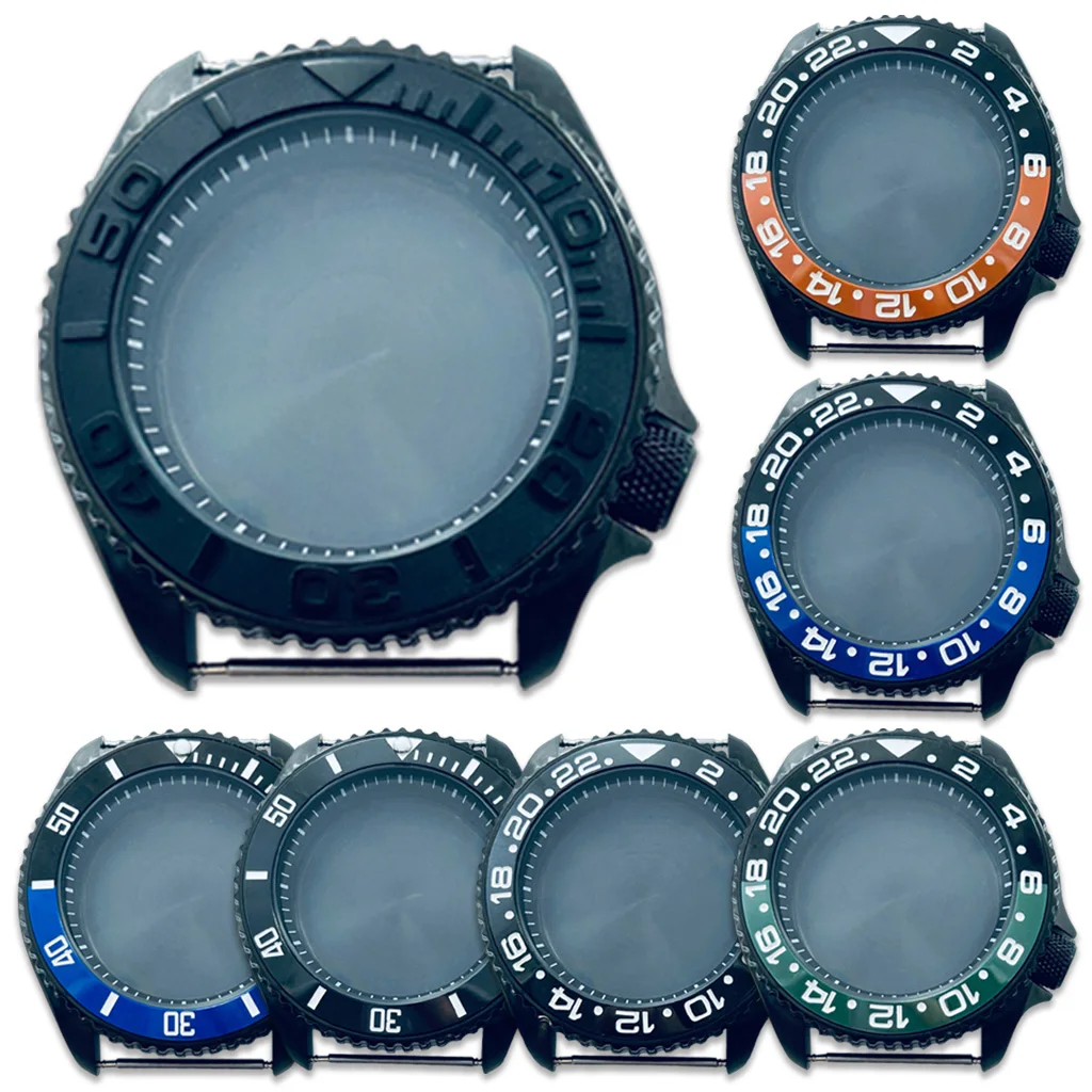 

High Quality 42mm Black NH34 NH35 NH36 NH38 NH70 NH72 Watch Case With Black Blue Green Ceramic Bezel 007 Case