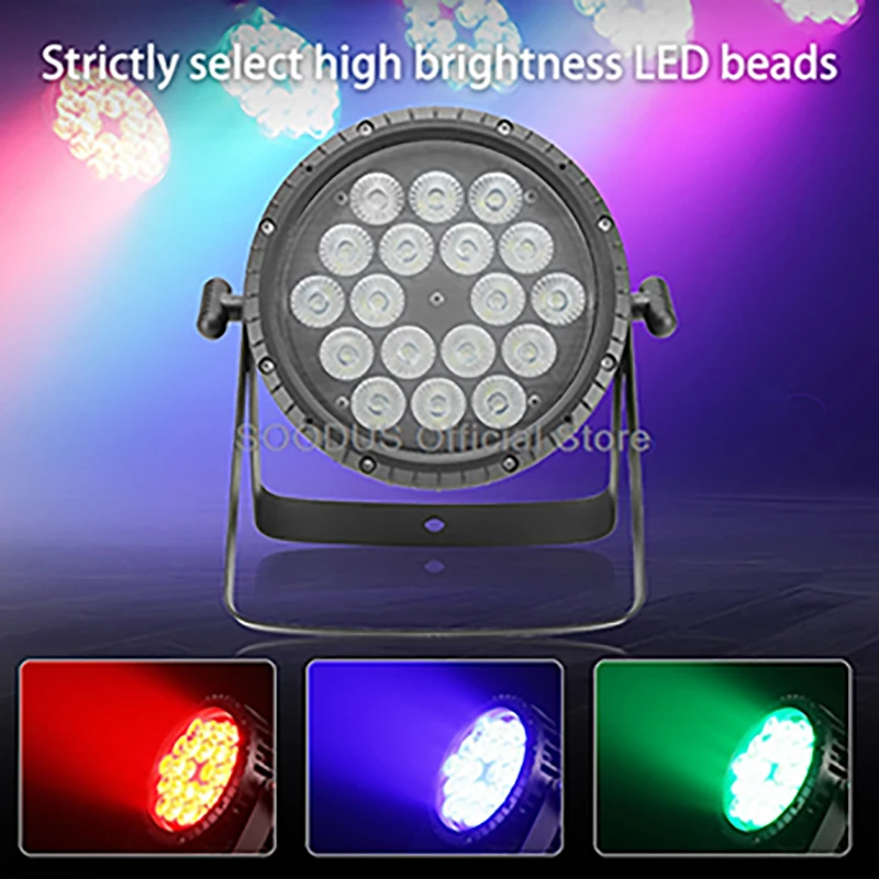 

18 LEDs IP65 Waterproof PAR Light Full Color Stage Wash Lights with RDM Remote DMX512 for Landscape Building Stadium Lighting