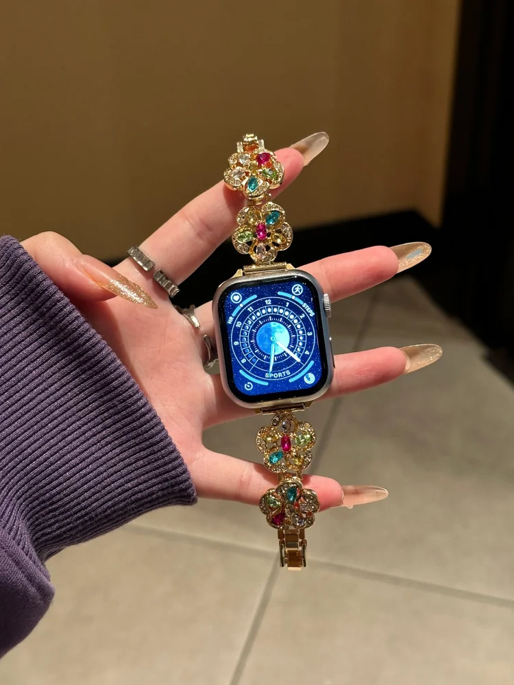 

Простой и роскошный ремешок для часов, совместимый с ремешками iWatch 38 мм, 40 мм, 41 мм, 42 мм, 44 мм, 45 мм, 49 мм, модный ремешок ручной работы.