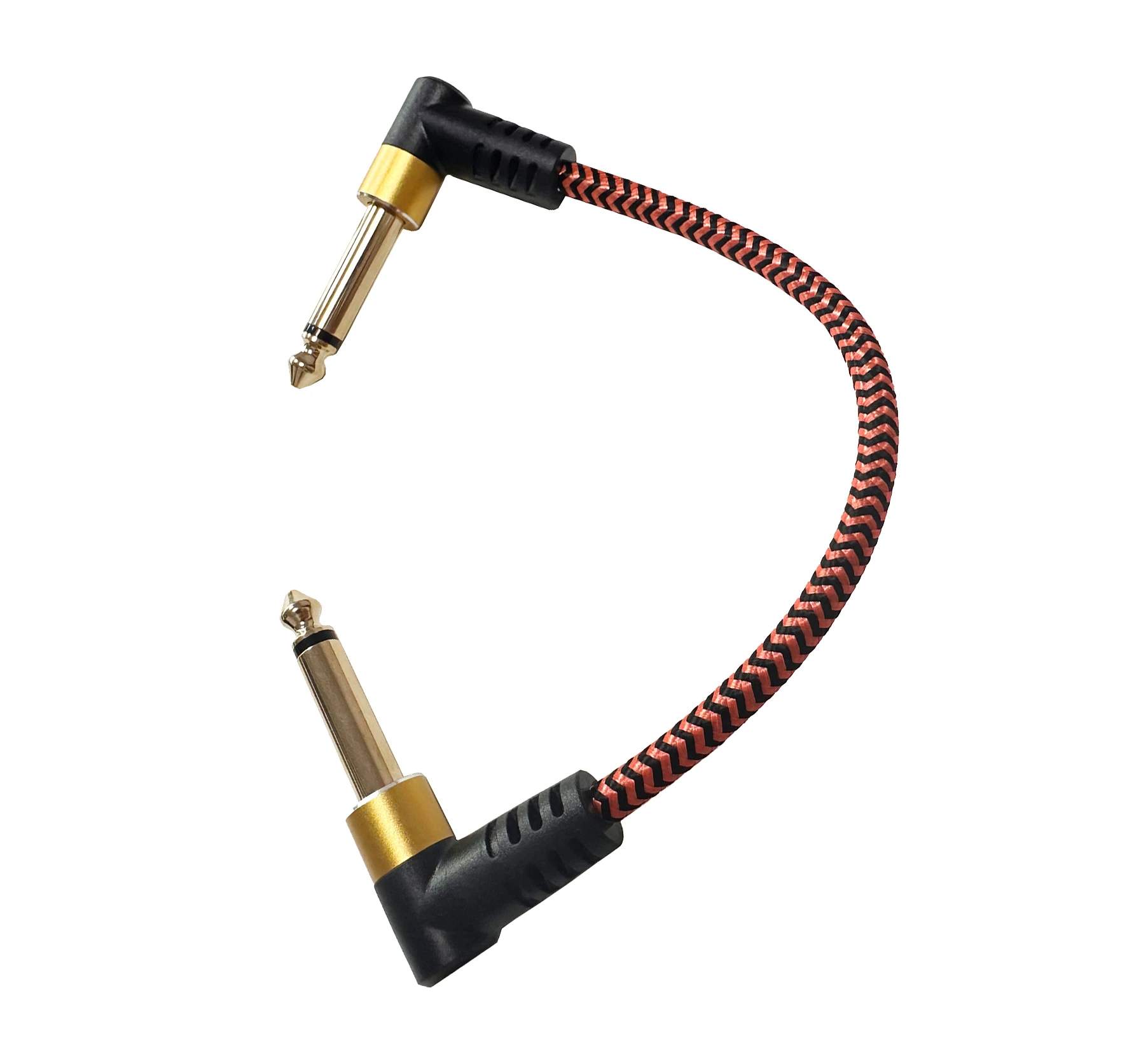Cables de conexión para guitarra con conector de ángulo recto, cable de sonido trenzado de nailon para pedal de guitarra, cable de instrumento para amplificador y mezclador
