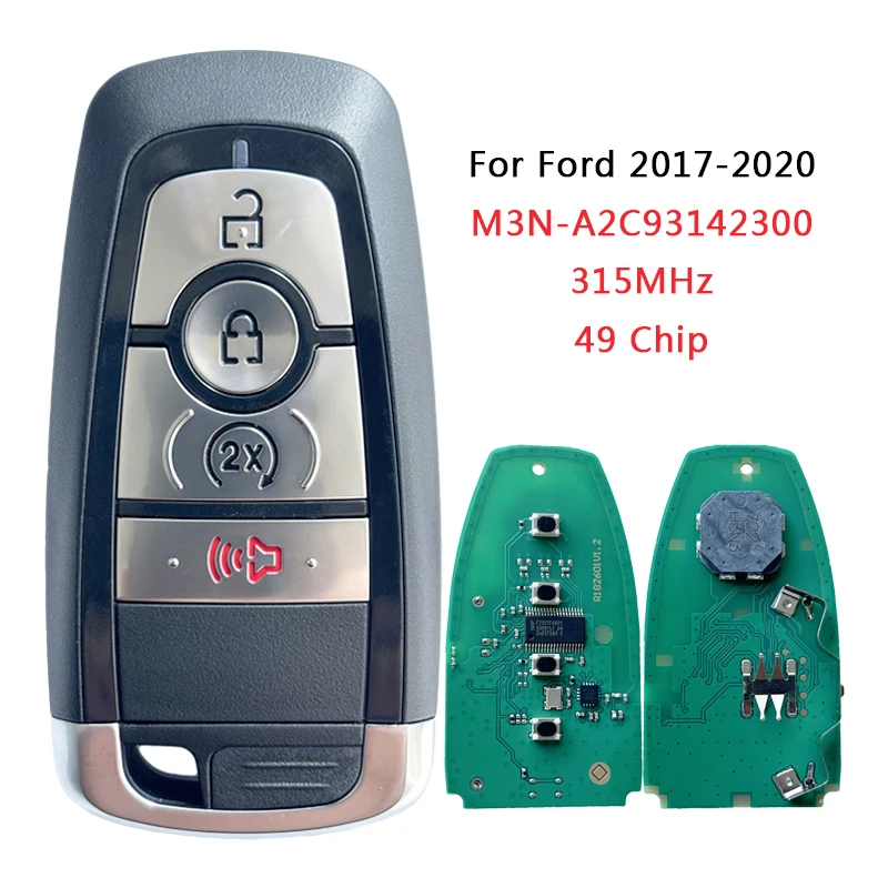 

HNKeys для Ford Smart Remote Start Key 3 + 1 кнопка 315/434,26 МГц 49 чипов