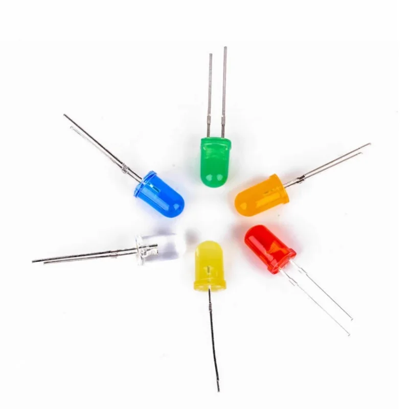 200 Stuks F5 Lichtgevende Diode Wit Haar + Kleur Haar 5Mm 5 Kleuren Led Lichtgevende Diode Set Box