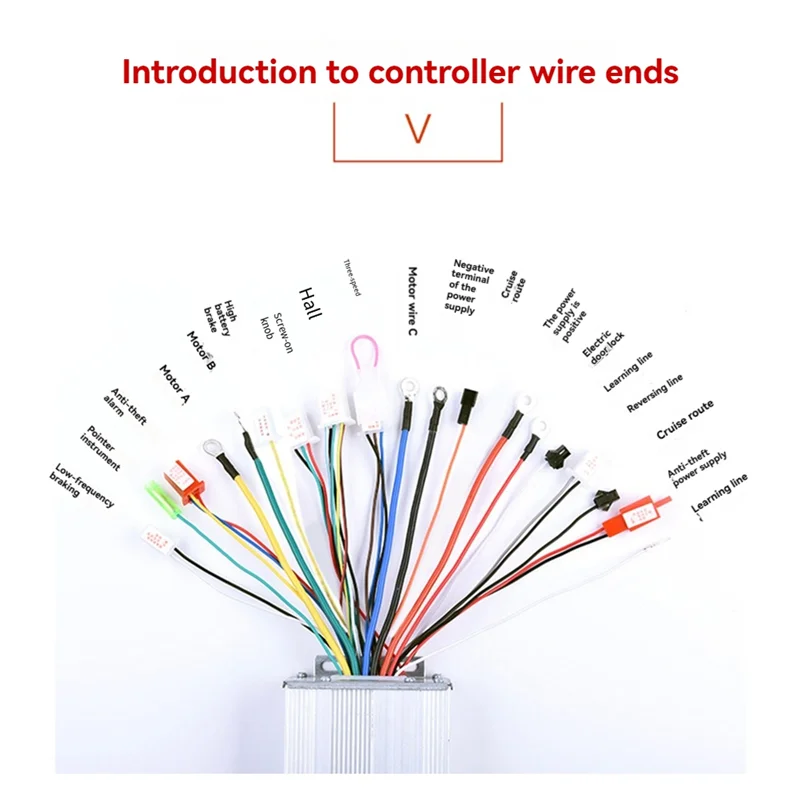 N34R-Brushless Controller 800W 48V 60V 64V Electric Bike 15 Tube Smart Brushless Motor For Scooters E-Bikes Three-Wheel Ebike