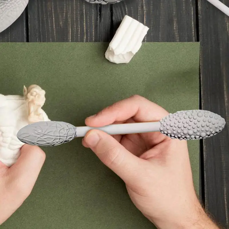 Juegos de herramientas de textura para arte en arcilla, 5 uds., Kit de rodillos con patrón de modelado de arcilla, rodillos de mano con plaids en relieve enrollables con textura de arcilla