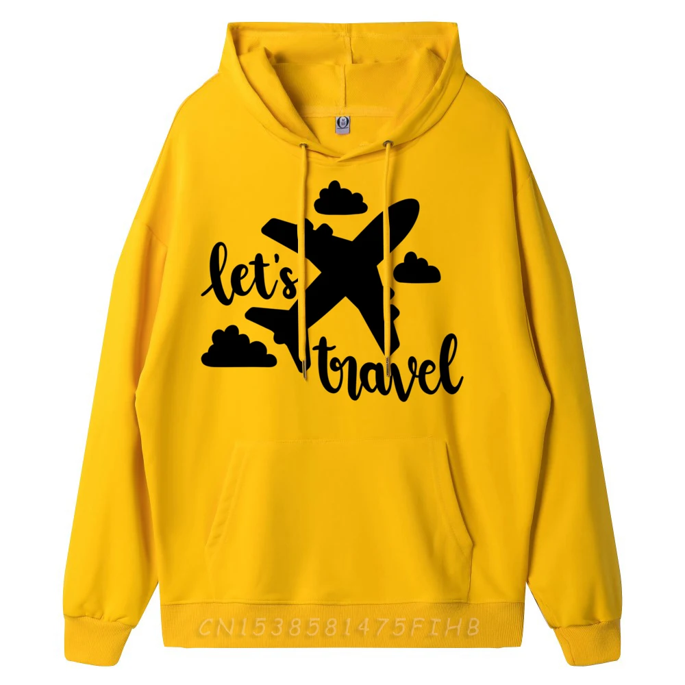 

Let Is Travel Adventure Explore Vacation Airplane Trip Xs Graphic Pullover Hoodies Breathable Men Long Sleeve Tee