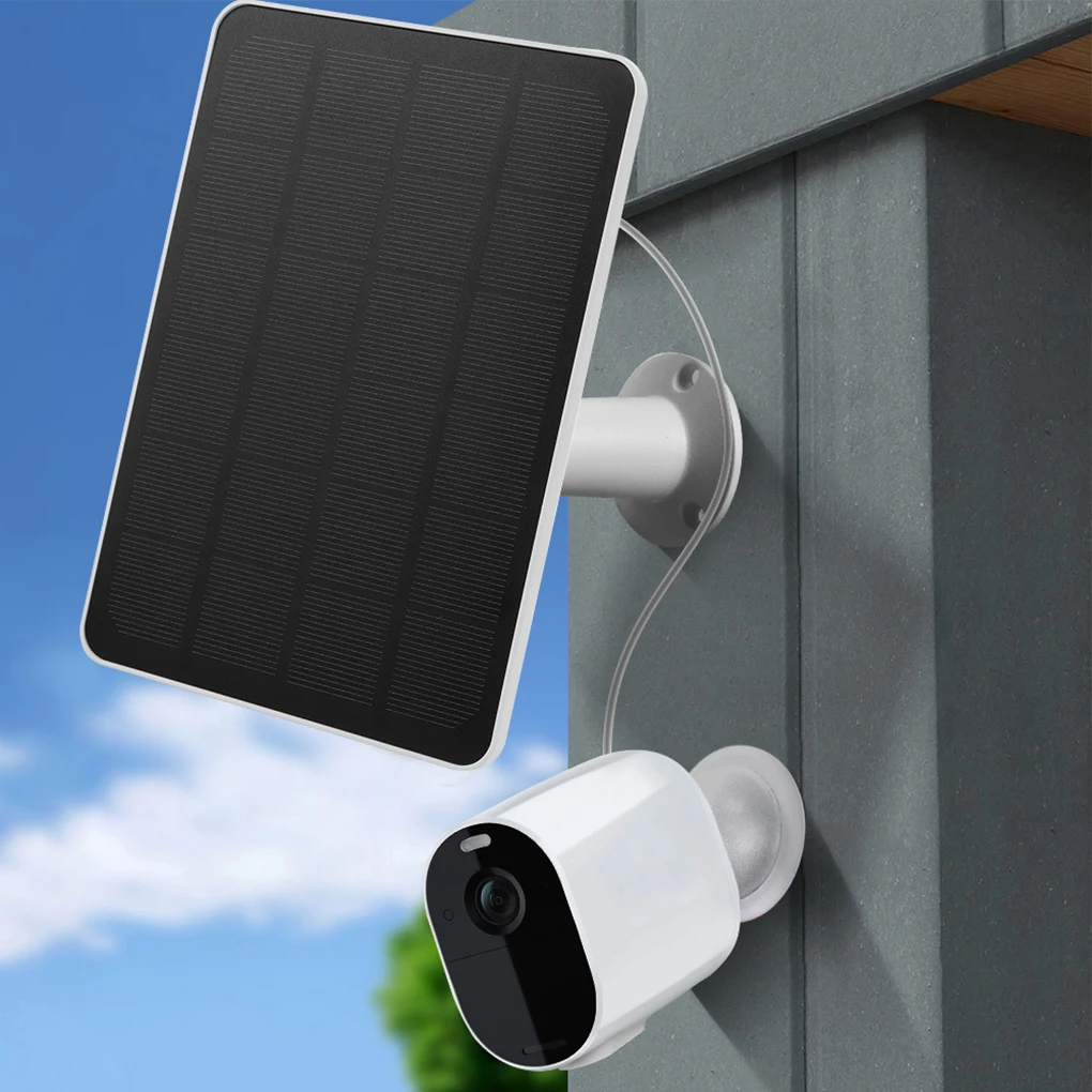 

4/5W Solar Panel Micro USB & USB-C Port Solar Charging Panel Charging Cable 360°Adjustable Mounting for Security Camera