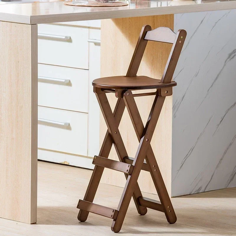 

Bamboo Dining Chairs Foldable Folding High Dining Table Chairs Living Room Backrest Chair Home Bar Nordic Modern Furniture