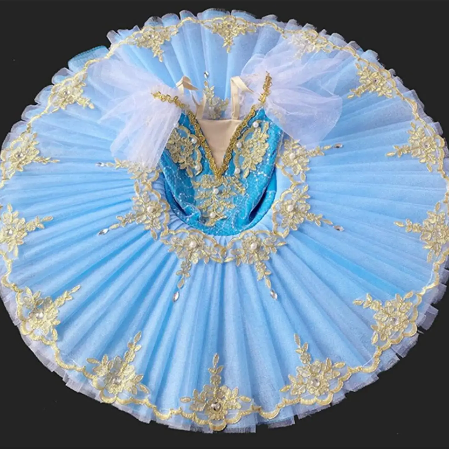 Profesjonalne stroje gimnastyczne do tańca 2024, spódnica baletowa, koronka rozpuszczalna w wodzie, siatka, spódnica dla dorosłych w rozmiarach 110-160, kostium do tańca łabędzia.