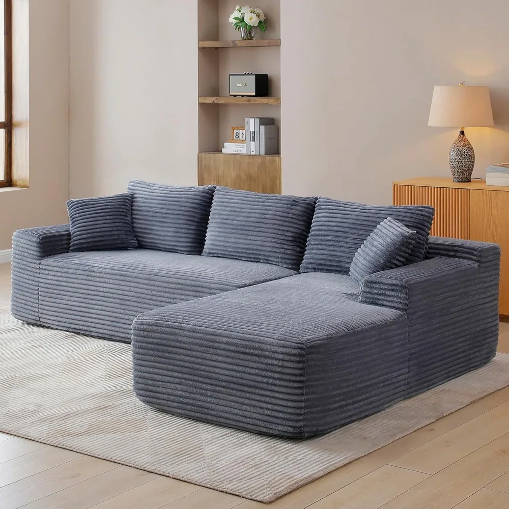 

Modular Sectional Sofa Cloud Sectional Couch, 95 Comfy Fluffy L Shaped Grey Couches for Living Room, Deep Seat Memory