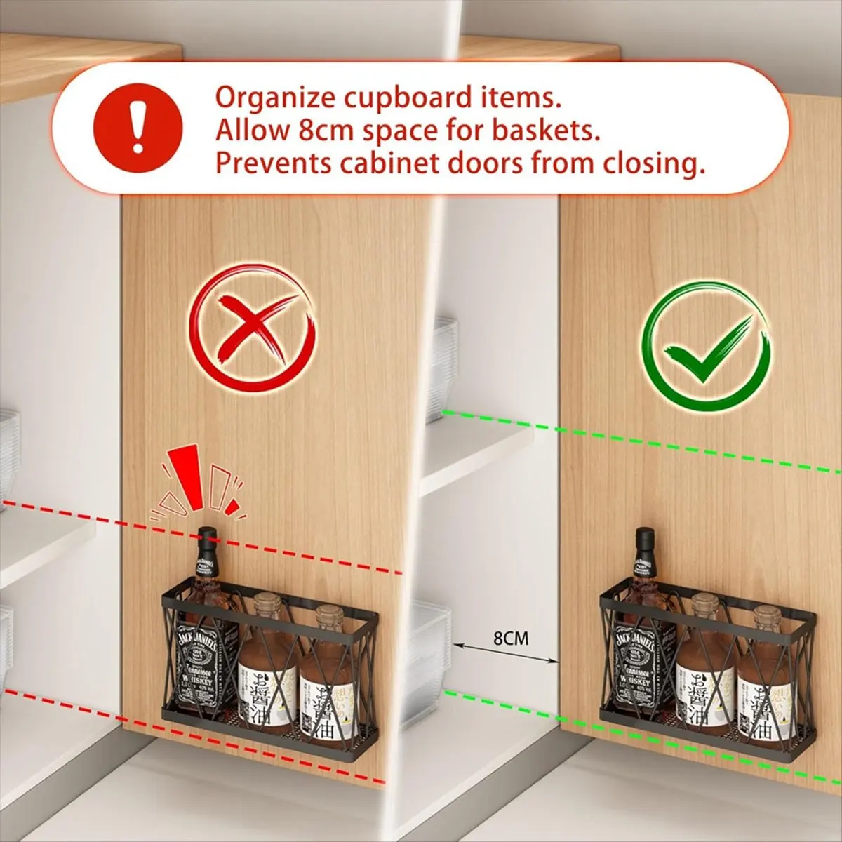 2026 + 3 عبوات منظم للخزانة، منظم خزانة المطبخ، منظم مخزن فوق الباب، منظم غطاء مثبت على الحائط