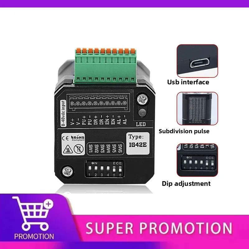 

2.0A 0.5N.M IG42E48 NEMA17 Integrated closed-loop stepper drive Industrial automation, medical technology, robotics technology