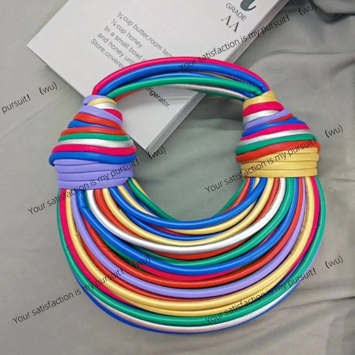 

Handbag, high-end niche, personalized woven noodle messenger bag