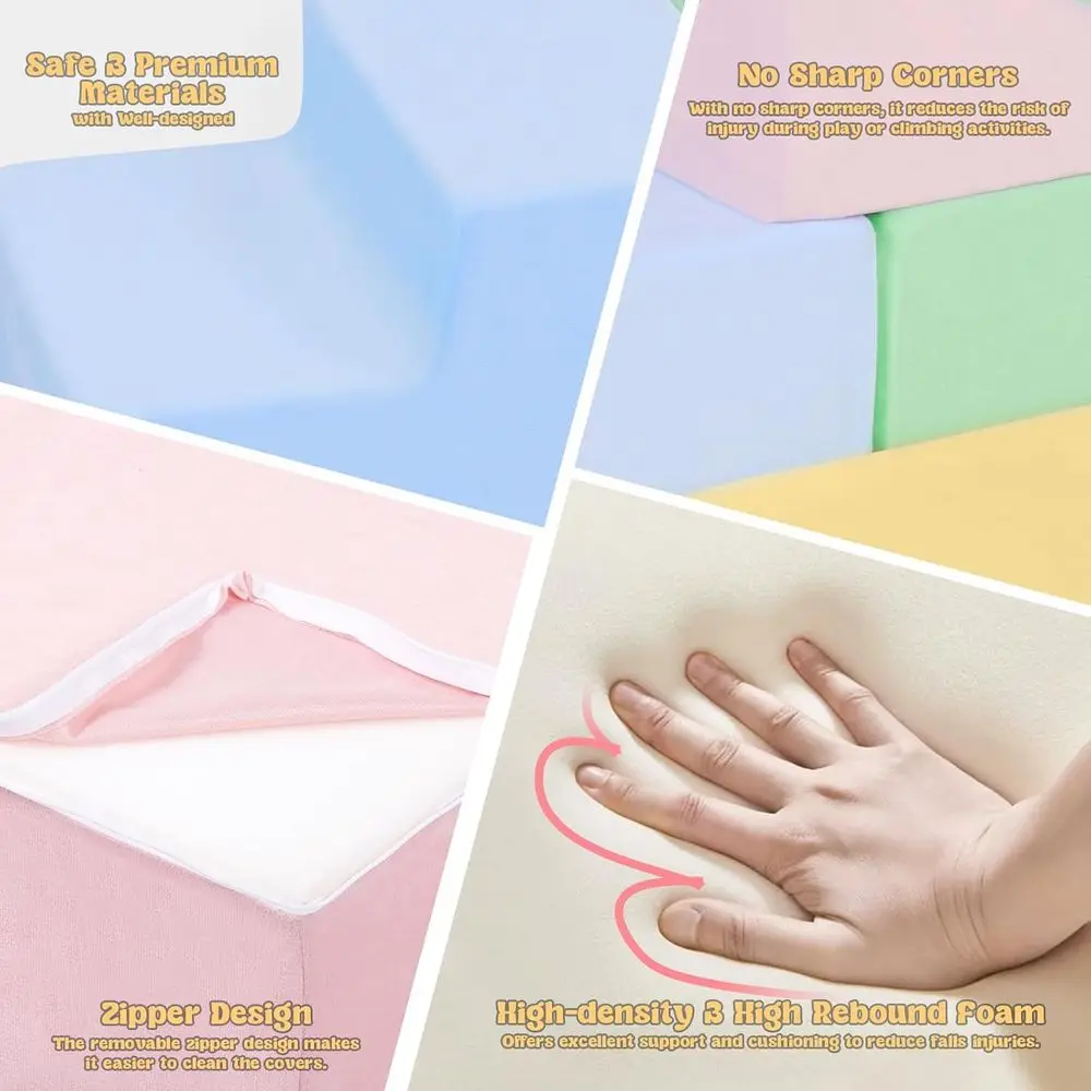 Miękkie piankowe klocki do wspinaczki dla dzieci w wieku 1 roku, 4-częściowy zestaw zabawek dla maluchów, zabawki do zabawy w domu, idealne na urodziny