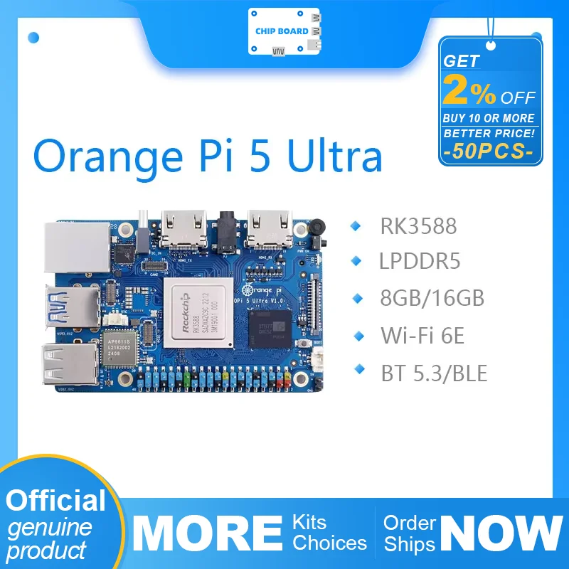 

Orange Pi 5 Ultra 16G Ram RK3588 DDR5 Single Board Computer WiFi+BT M2 SSD 6TOPS NPU OrangePi5 Ultra Mini PC Run Android12 Linux