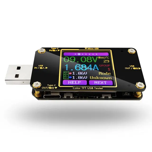 Miernik mocy A3 Tester prądu i napięcia typu C Tester bezpieczeństwa USB PD Pojemność baterii Cyfrowy kolorowy wyświetlacz LCD Miernik