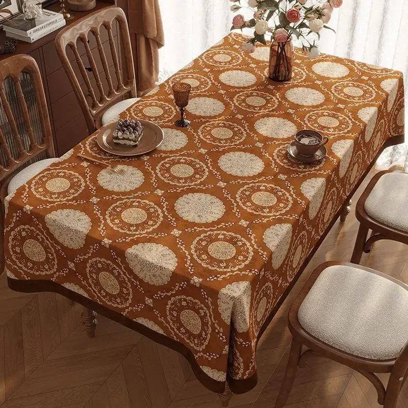 American Retro Tablecloth Waterproof Oil Resistant Household Washable Table Tablecloths Light Luxury High-end Coffee Table Cloth