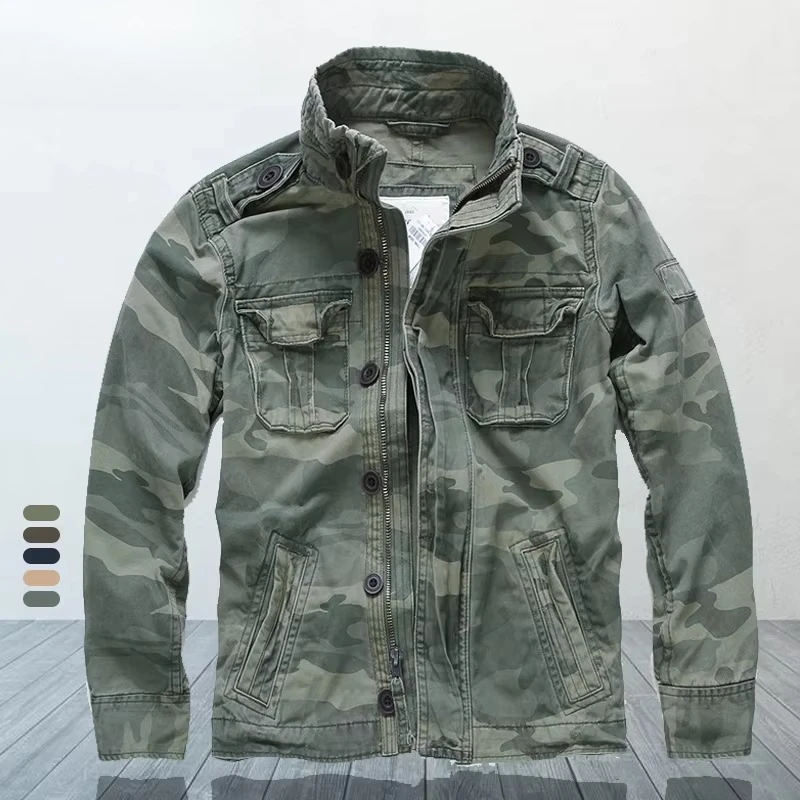 2026 High Grade Men's Jackets Pure Cotton Multiple Pockets Camouflage Tooling Jacket Men Clothing Casual Jacket Coat