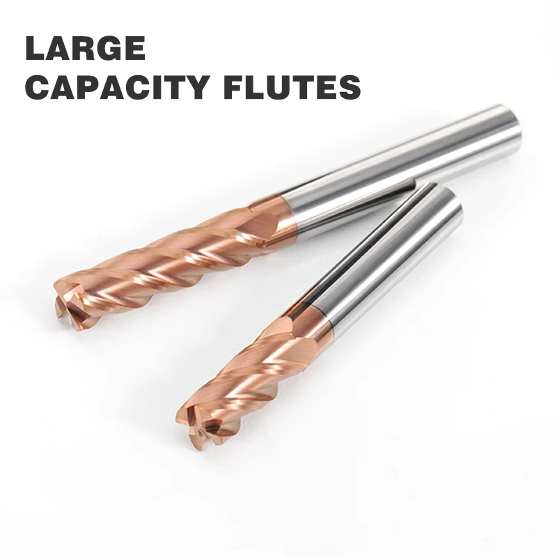 Corner Radius End Milling Cutter R0.2 R0.5 R1 R2 R3 HRC60 D1.5mm-D12mm 4 Flutes Alloy Coated Tungsten Steel CNC Tool R Bullnose