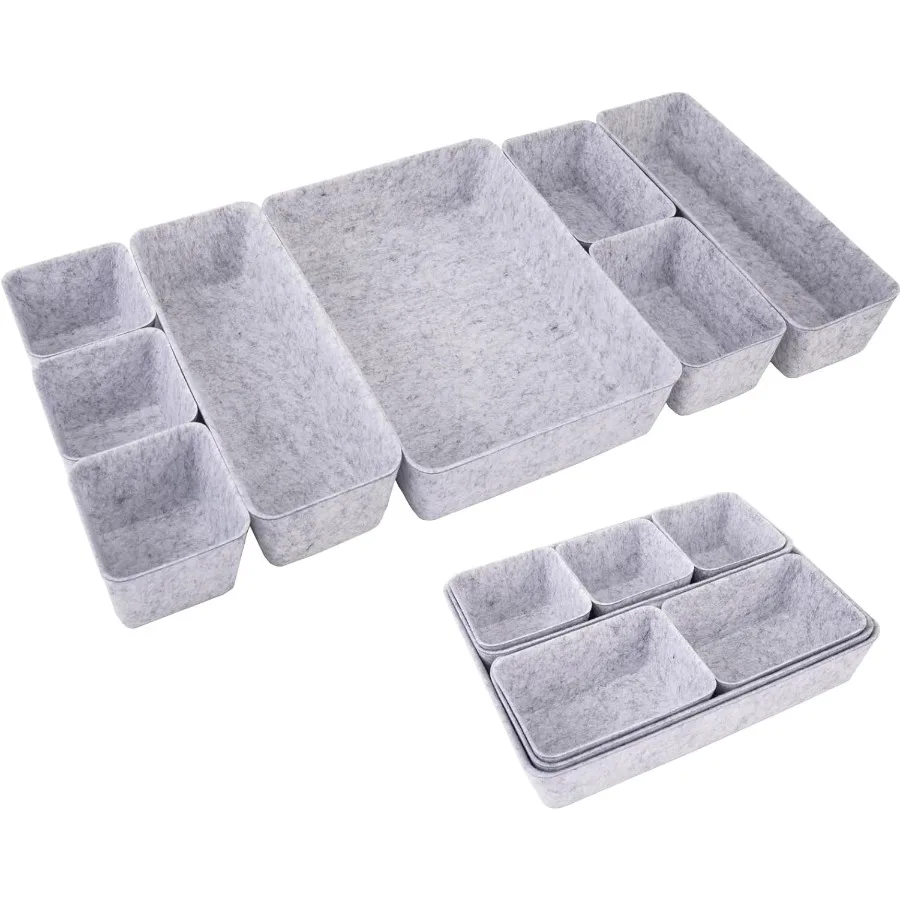 

8 шт. фетровый ящик-органайзер, поднос для стола, ящик для хранения ювелирных изделий, экономия места на столе, разделительная корзина, полка, контейнер, разделительные контейнеры I