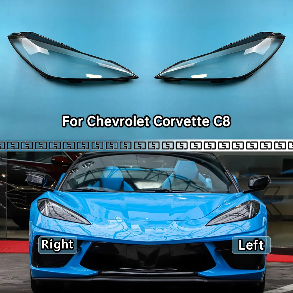 

For Chevrolet Corvette C8 Headlight Cover Transparent Mask Headlamp Lamp Shell Lens Replace Original Lampshade Plexiglass