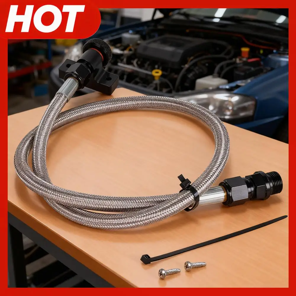 

22200 Transmission Dipstick Tube Tool Aluminum Alloy Braided Automatic Transmission Locking Dipstick for Ford F-150 2010-2023