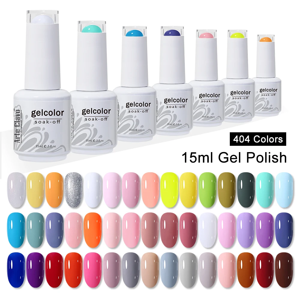 아르테 클라보 15ML 다크 와인 레드 가을 브라운 젤 네일 폴리쉬 네일 액세서리 UV LED 세미 퍼머넌트 탑 코트 베이스 디자인 매니큐어