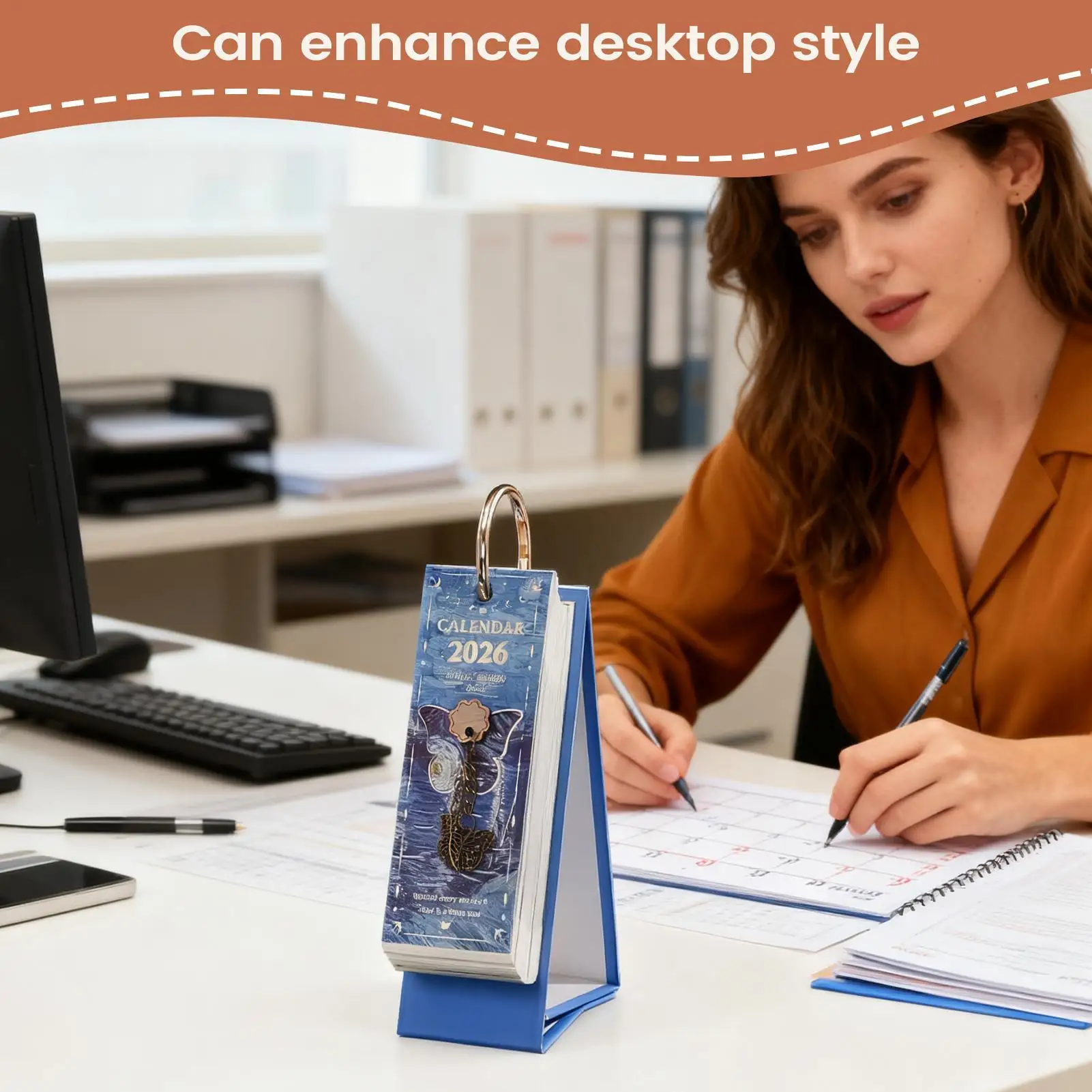 Настольный календарь на 2026 год, 365-дневная картина маслом, винтажный планировщик, декор, художественный календарь для входа, рабочего стола, гостиной, офиса, школы