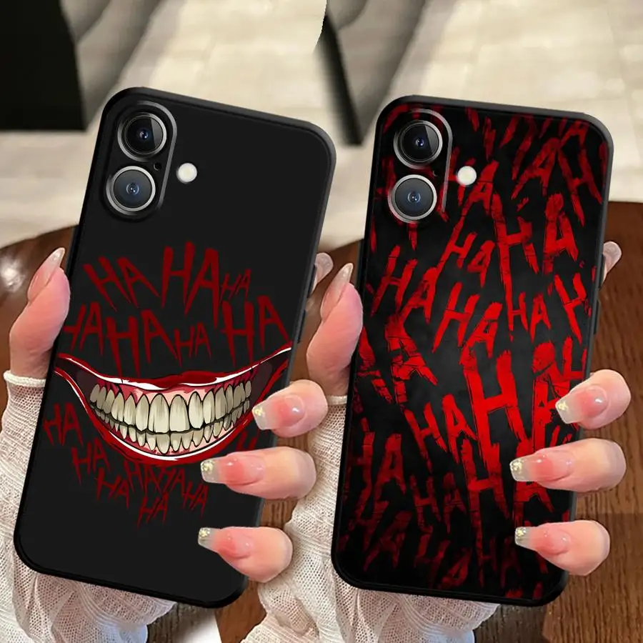 

Black Soft Phone Cover Case for iPhone XS Max XR 17Air 7 8 15 16 14 Plus 13 12 11 17 Pro Max Joker Fun Haha