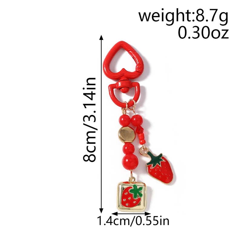 Modische Frucht-Kirsch-Schlüsselanhänger, Emaille-Herzanhänger, Schlüsselringe für Damen und Herren, Autoschlüssel, Handtaschen-Schlüsselanhänger, Accessoires, DIY-Geschenke – Detail 28