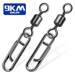 Fishing Rolling Swivel with Power Clips 50~200Pcs Stainless Steel Quick Change Clip Saltwater Split Ring Fishing Swivels Snap