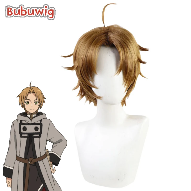 

Bubuwig Synthetic Hair Rudeus Greyrat Cosplay Wigs Mushoku Tensei Rudeus Greyrat 25cm Short Straight Brown Wig Heat Resistant